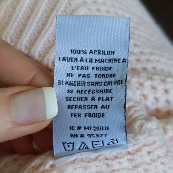 Sanctuary loose knit light pink cowl turtleneck sweater NWT, oversized S - Picture 9 of 9